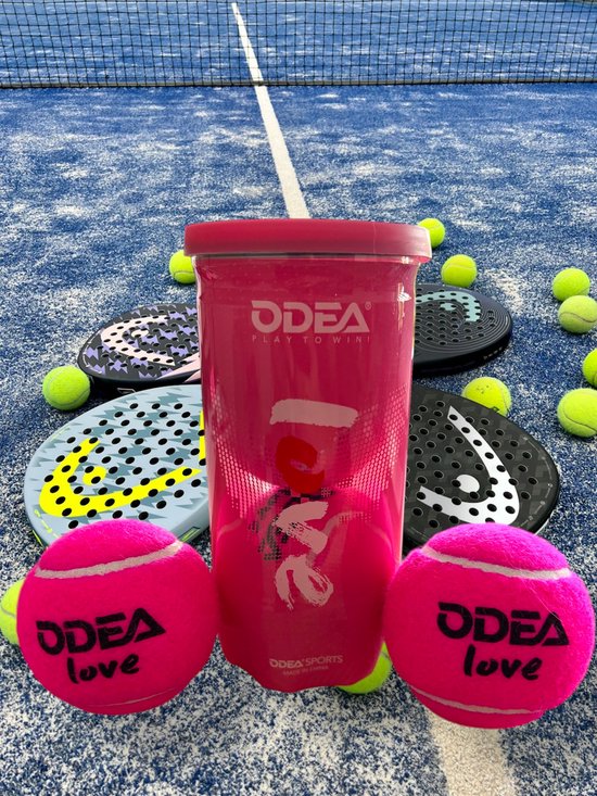 Odea ® - padelbal - padelballen - padel ballen - set van 2 padelballen in blik - roze