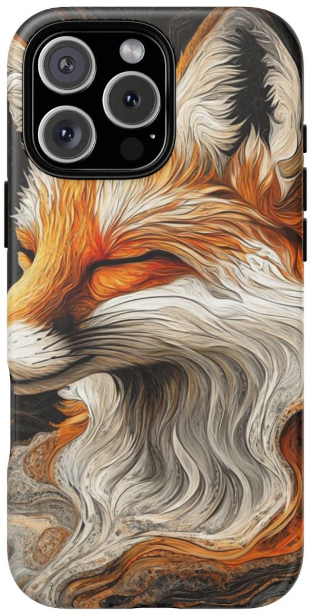 Abstract Vosportret – Telefoonhoesje Geschikt voor iPhone 16 Pro Max