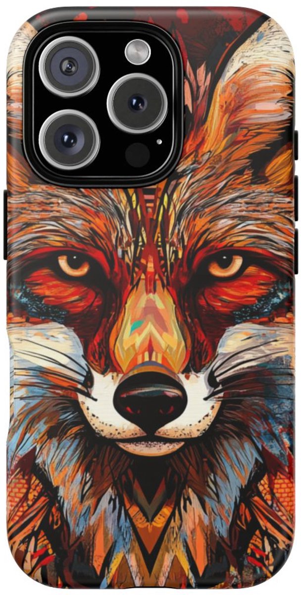 Abstract Vosportret – Telefoonhoesje Geschikt voor iPhone 16 Pro