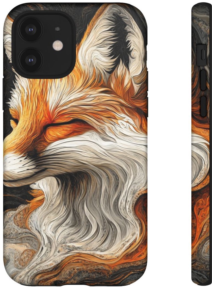 Abstract Vosportret – Telefoonhoesje Geschikt voor iPhone 12