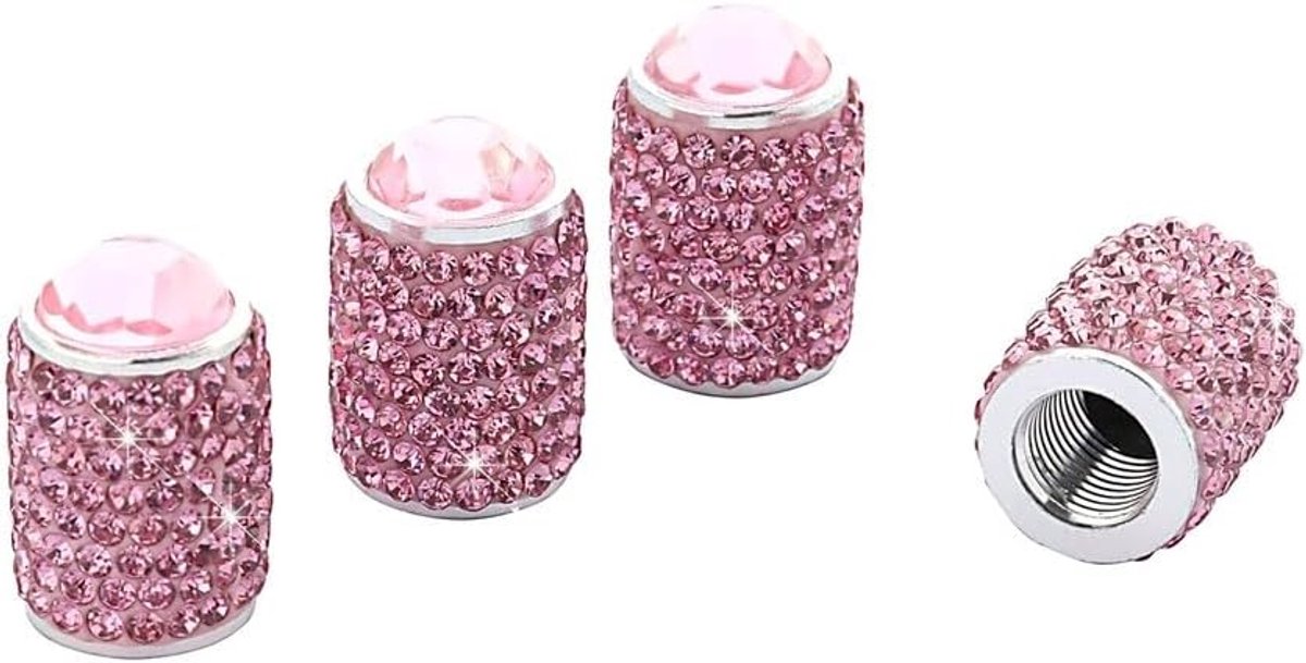 Image of 4pcs Tire Valve Caps - Crystal Bling Bling - Universele Dust Covers voor Auto, Bus, Truck, Fiets
