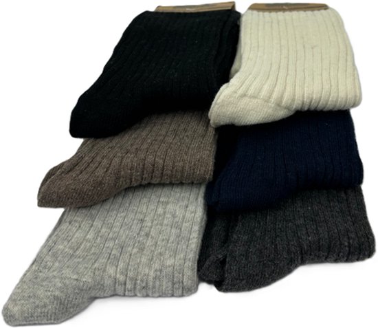 inaWarm Set van 3 paar uniseks sokken van merinowol, warm, ademend en zacht, voor wandelen, trekking en winter, Zwart, 43-46