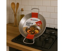 Kadirelli Paella Pan – 24 cm - RVS – Stalen Paellapan met Handgrepen