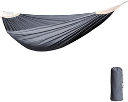 Anyoo Hammock with 2 wooden poles for folding frame, portable bar hammock 180 x 130 cm for outdoor, outdoor, camping, garden