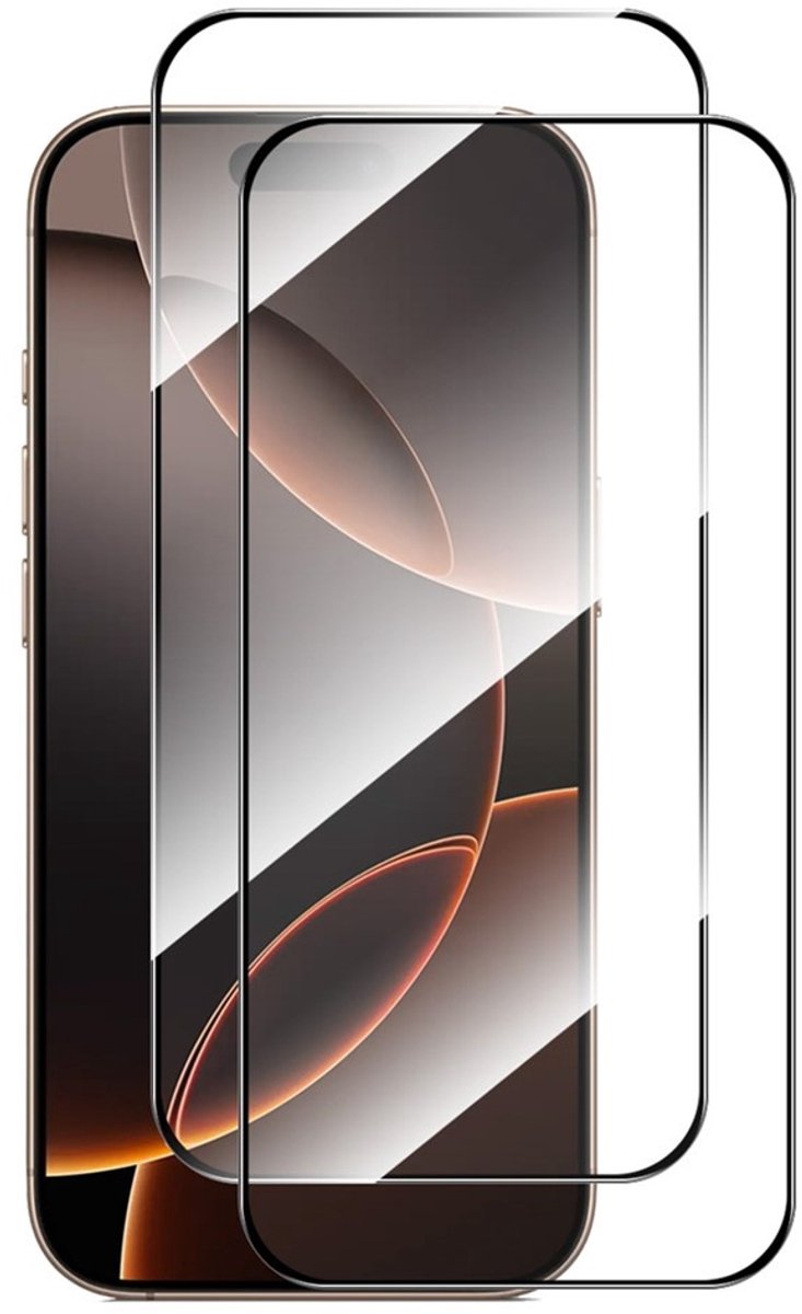 ENKAY Screen Protector - Geschikt voor iPhone 17 Pro Max Screen Protector - ENKAY Full-Cover 9H Tempered Glass Duo-Pack - Zwart