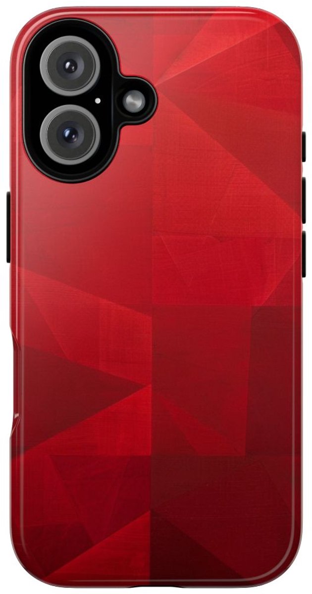 Rood Geometrisch Abstract Ontwerp – Telefoonhoesje Geschikt voor iPhone 16