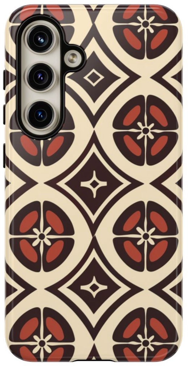 Geometrisch Bruin-Beige Patroon – Telefoonhoesje Geschikt voor Samsung Galaxy S24