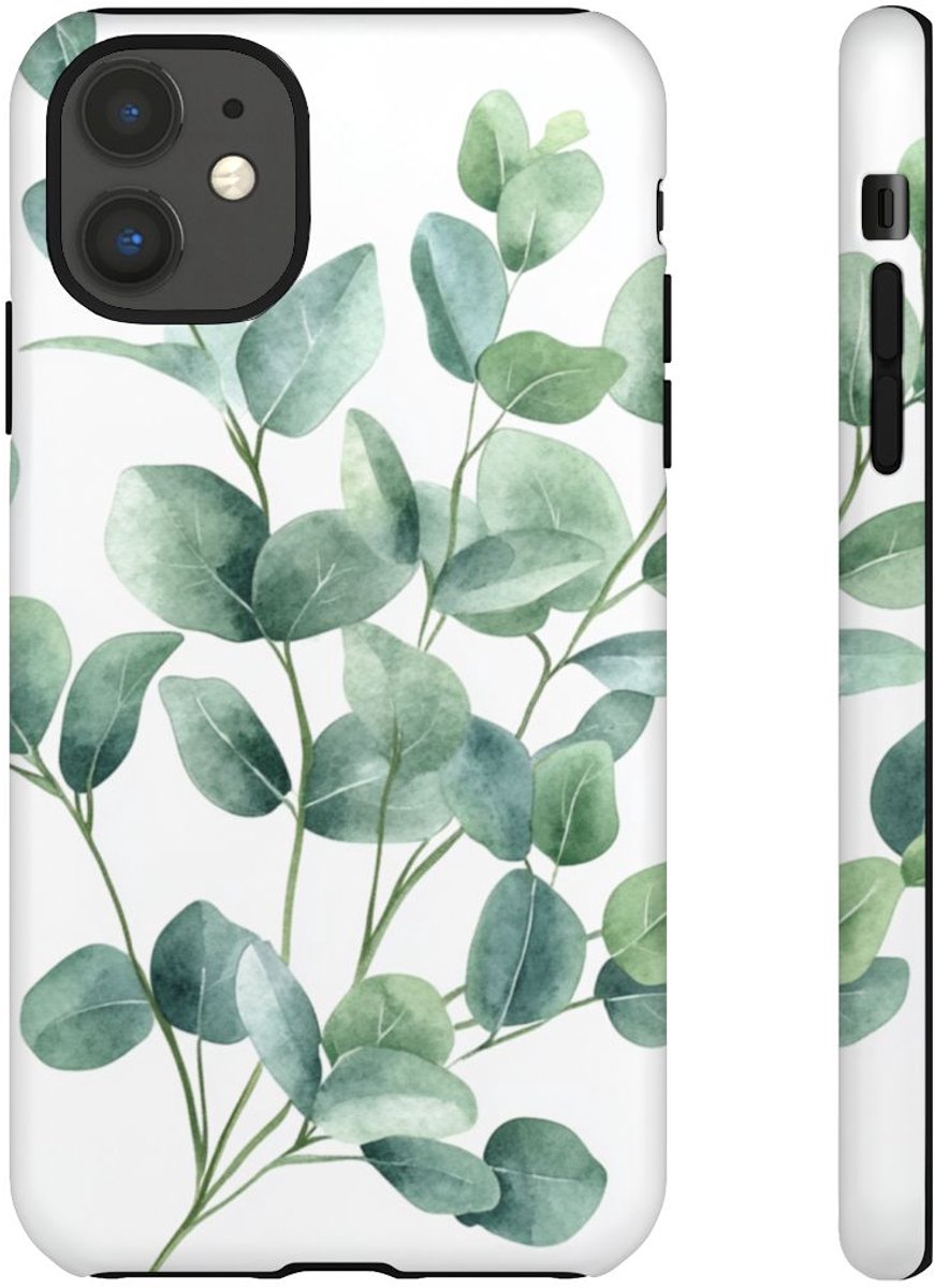 Aquarel Eucalyptusbladeren – Telefoonhoesje Geschikt voor iPhone 11