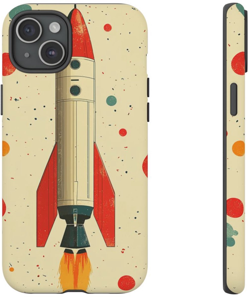 Retro Raketpatroon – Telefoonhoesje Geschikt voor iPhone 15 Plus