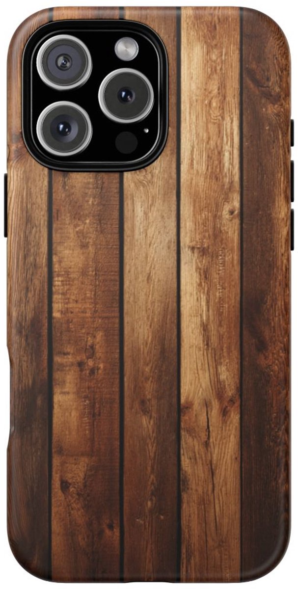 Houtstructuur met Natuurlijke Nerf – Telefoonhoesje Geschikt voor iPhone 16 Pro Max