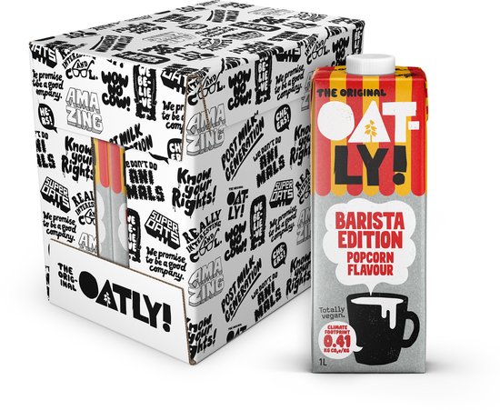 Oatly Haver Barista Edition Popcorn Flavour - 6 stuks - (6L) - Houdbare plantaardige melk - Barista Popcorn - Voordeelverpakking