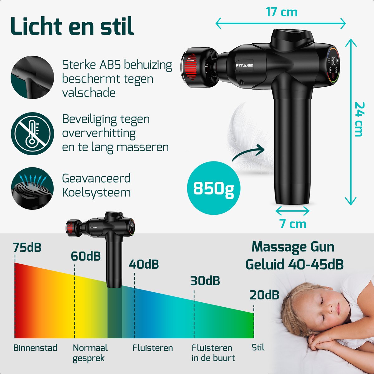FITAGE Infrarood Massage Gun: Warm & Koud, 30 standen thumbnail 4