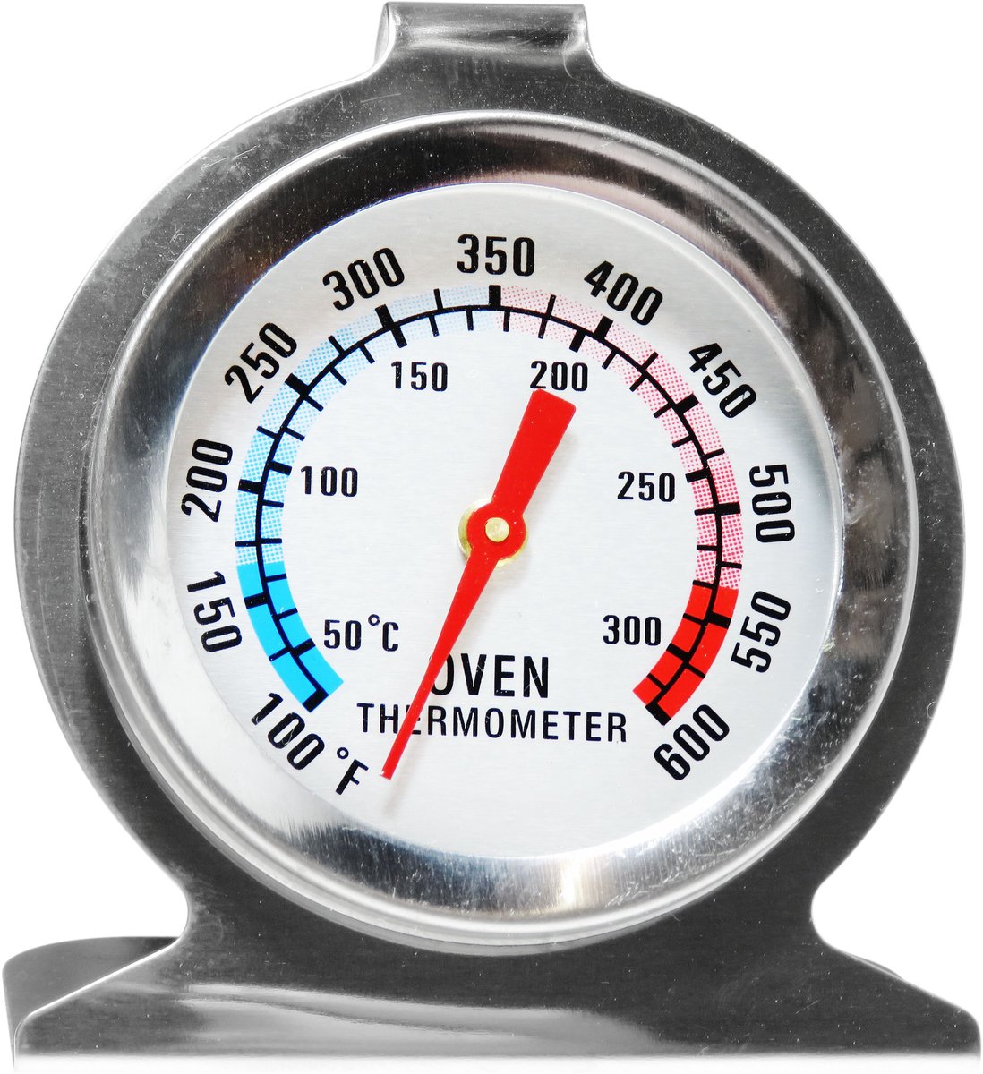 Dparts RVS oventhermometer met haakje - 40 tot 320° - ovenbestendig - analoog - thermometer voor in oven & BBQ
