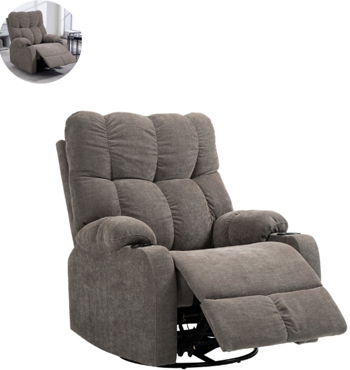 GranMaison Massagestoel Elektrisch Lichtbruin Comfortabel