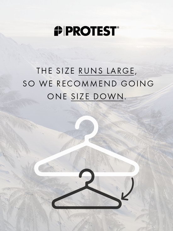 Protest logo met tekst: De maat valt groot, dus we raden aan een maat kleiner te nemen. Kapstok-icoon.