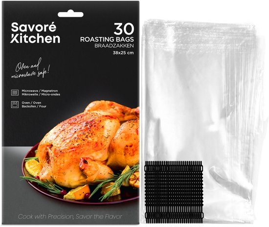 Foto: Savor kitchen braadzakken 30 stuks braadzak 38 x 25 cm voor in de oven en magnetron