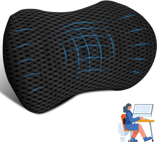 SAHEYER Lendenwervelkussen, orthopedisch lendenkussen van traagschuim, ergonomisch rugkussen, geschikt voor bed, bank, stoel, auto en bureaustoel