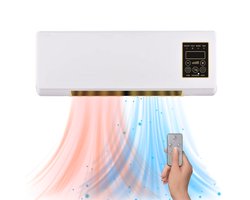 Golermo Elektrische Ventilator en Verwarming – 1200W – Ventilatorkachel met Timer en Afstandsbediening – Kachel voor Wandmontage met Instelbare Thermostaat – 2-in-1 Verwarmen & Koelen