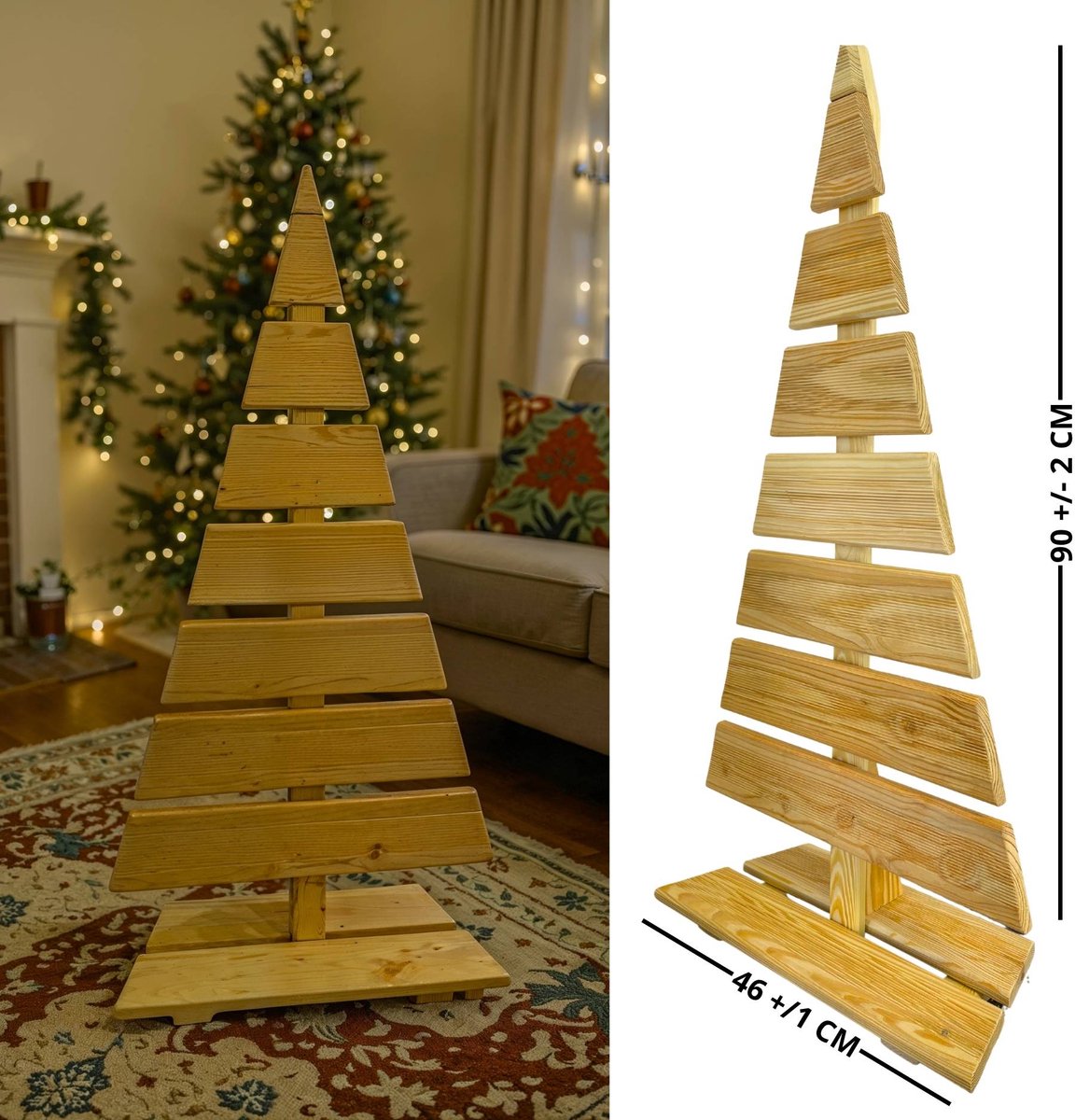 be4nature Kerstboom Hout Hoogte 92 cm Voetbreedte 45 cm Alternatief Kerstboom Decoratie Houten Kerstbomen Grote Houten Kerstboom Kerstmis Boom Lichtbruin