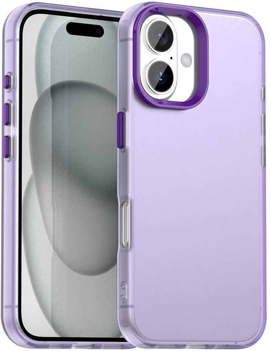 Mobigear Hoesje geschikt voor Apple iPhone 17 Telefoonhoesje Hardcase | Mobigear Crystal Backcover | iPhone 17 Case | Back Cover - Paars