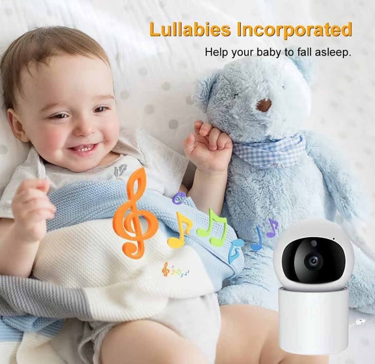 Babyfoon Met Camera - Video en Audio - Baby Monitor - 4.3 Inch - Wit – foto 8