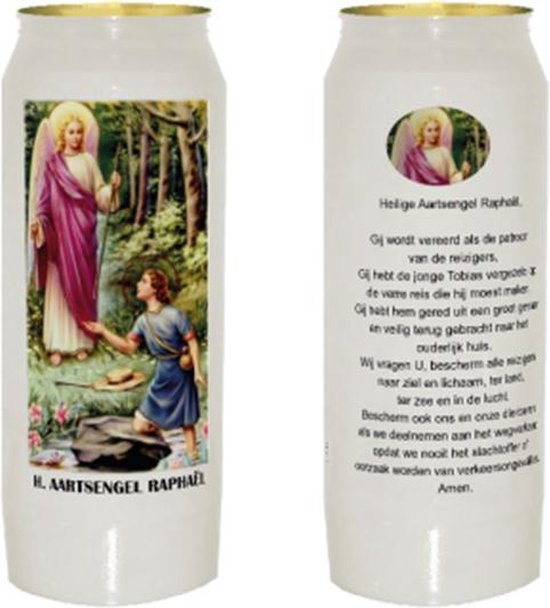 Noveenkaars Aartsengel Raphael  - 9 dagen brander - bescherming & healing - set van 10 stuks