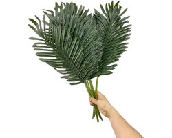 Allecto Plus - 10 stuks Kunstmatige Tropische Palmbladeren - Jungle Hawaii Thema - Feestdecoratie - Strandbruiloft Sfeer - Grote Groene Bladeren-Arrangement