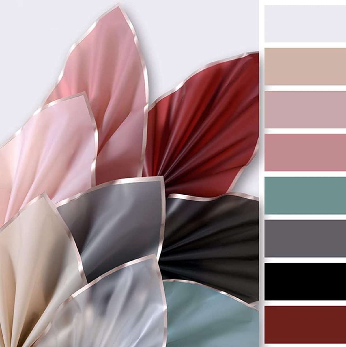 Koreaanse Stijl Waterdichte Roos 3d Reliëf Inpakpapier Voor Verse Bloemen Boeket