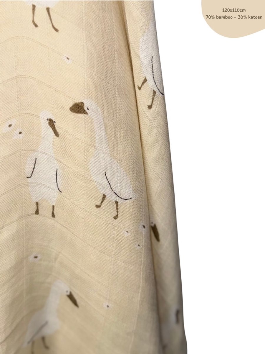 The Baby Supply Hydrofiele Doek Gans Beige– 120×110 cm | 70% Bamboe – 30% Katoen | Extra Zacht & Ademend | Set van 1