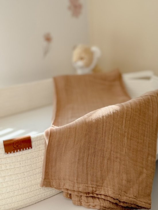 The Baby Supply Hydrofiele Doek Beige – 120×110 cm | 100% Katoen | Extra Zacht & Ademend | Set van 1 — afbeelding 2