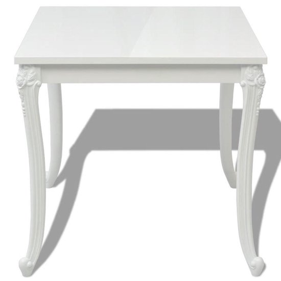 | vidaXL Eettafel 80 x 80 x 76 cm hoogglans wit | vidaXL Eettafel 80x80 cm Wit