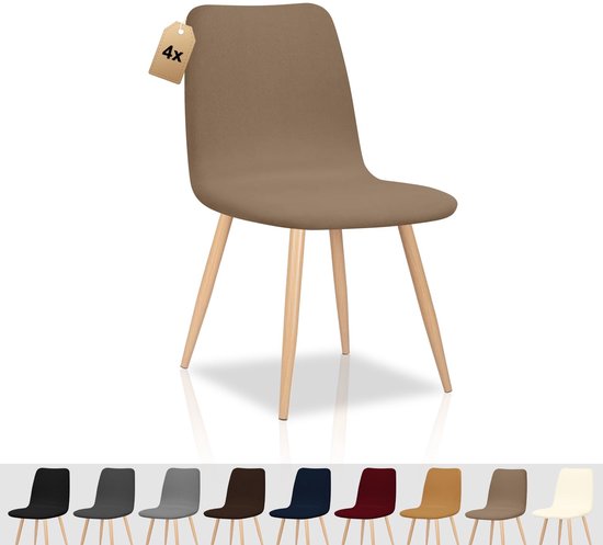 Foto: Ibenzoa set van 4 universele stretch stoelhoezen voor diverse interieurs aardebruin afneembaar en wasbaar