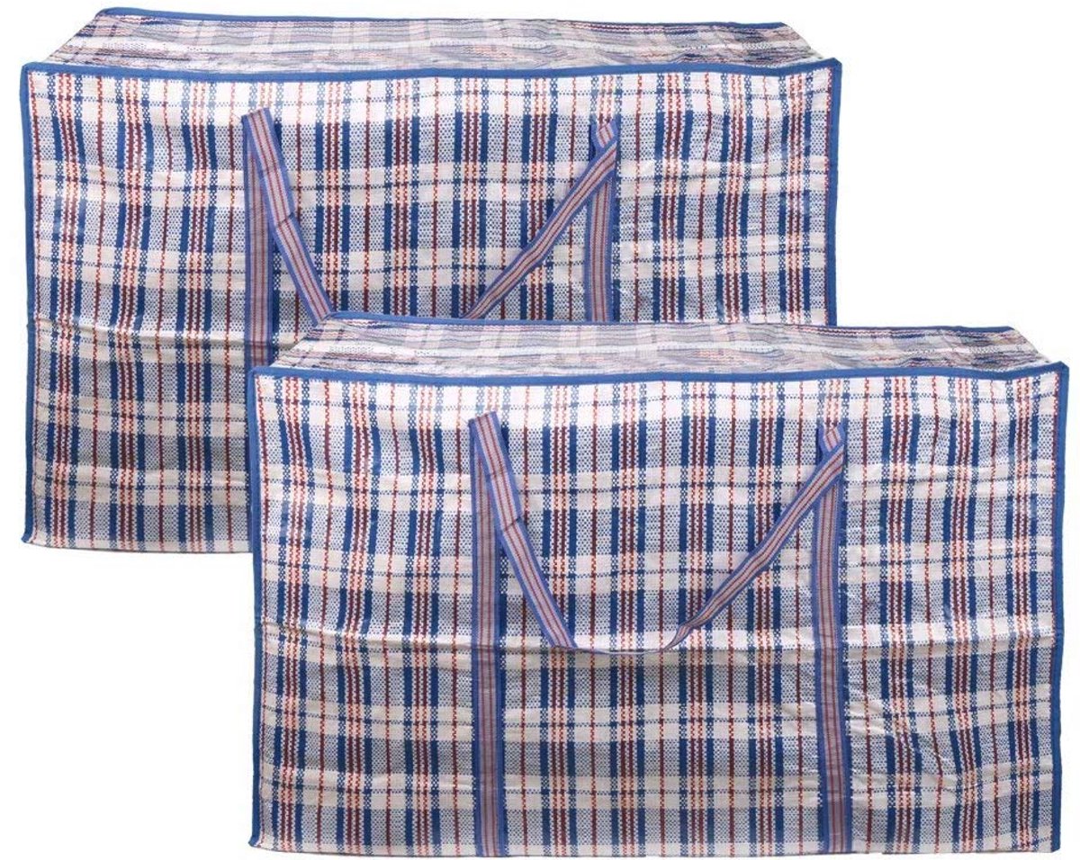 Ibenzoa® Kledingopslag Jumbo Tassen Set van 2 met Extra Grote Capaciteit en Ritssluiting voor Verhuizing en Opslag