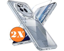 Hoesje Geschikt voor Nothing Phone 3a Pro transparant hoesje Anti Shock silicone hoesje met 2 Pack Screenprotector tempered glass