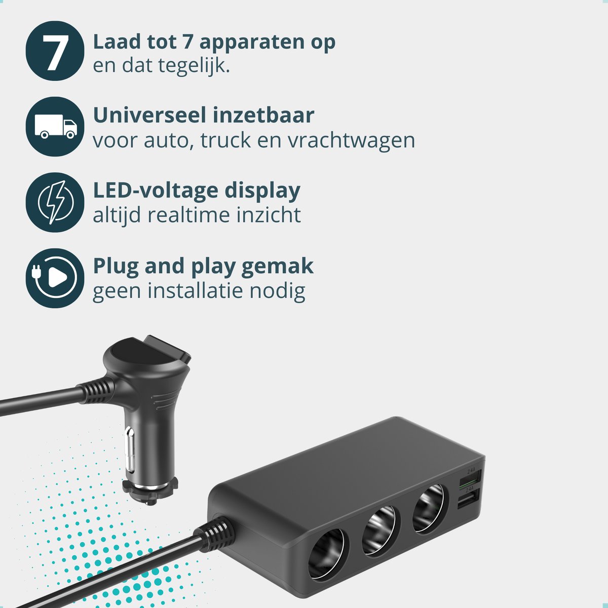 Snellader Voor IPhone Samsung In De Auto 2 Stuks 4-poorts USB Autolader Met Voltmeter - Type C PD 20W En QC 3.0 Snel Opladen, Voor IPhone, Samsung, IPad En Meer QC 3.0 Sigarettenaansteker Adapter