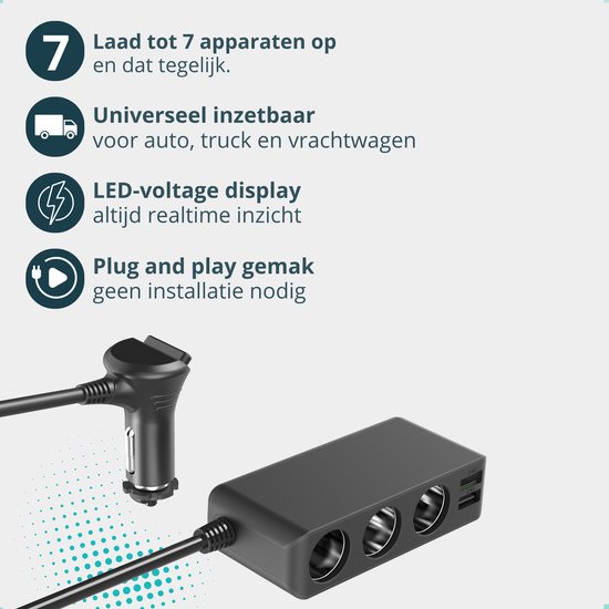 elfbar nachfll pod luft aus Chargeur De Voiture Usb Proride 12 V 3 Ports - Qc3.0