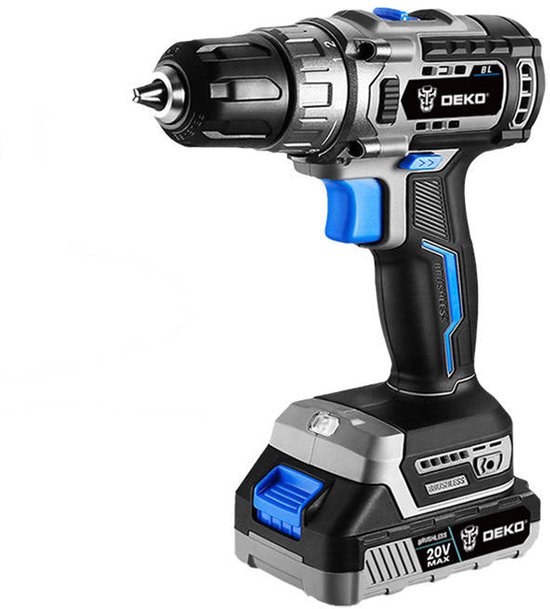 Accuboormachine - 20V - Combinatiekit - 2 Snelheden - Boormachine - Borstelloos - 42 N.m - Elektrisch Gereedschap - voor Houtbewerking - Zwart & Blauw