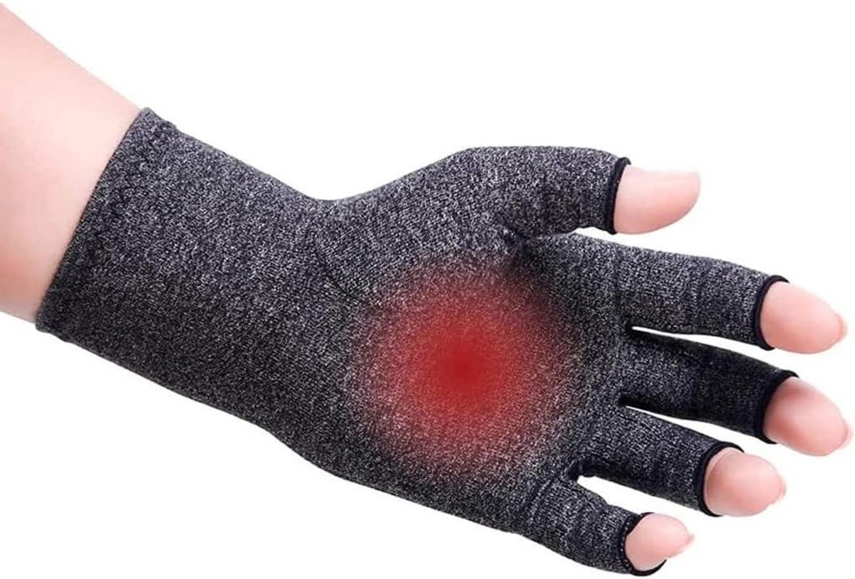 Allecto Plus - Grijs - Compressiehandschoenen voor artritis - Pijnverlichting - Gaming en typen - Mannen en vrouwen - Handwarmers - 1 paar