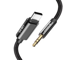 Xssive Aux naar USB C Kabel - 24 Bit / 196 Khz - Geschikt voor Samsung & Apple - Aux Kabeltje voor Auto Radio, Headset, Koptelefoon naar Telefoon USBC naar 3.5mm Jack Adapter Kabel