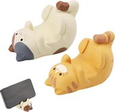 Allecto Plus - Grappige katten telefoonhouder - Set van 2 - Schattige kattenvorm - Handige mobiele telefoon standaard