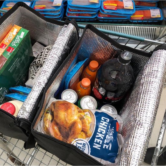 Bezorgtas met ritssluiting 2 stuks 40 l 56 x 26 x 26 cm - Grote bezorgtas voor warm of koud eten - Koeltassen voor picknicks - Zwart - Pizza Levering - 01 van Coolado — afbeelding 4
