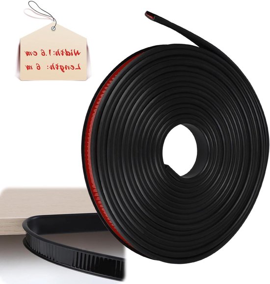 9-40MM U-vormige randband, zwarte 16,4FT opvouwbare zelfklevende