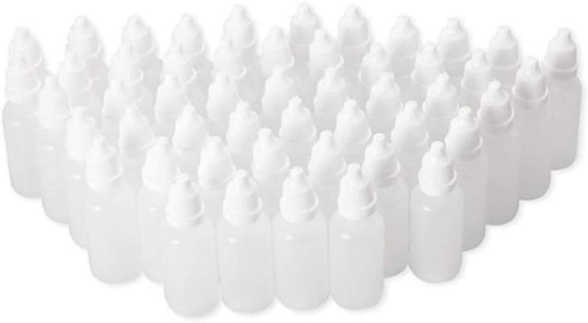 Inovra Plus - Lege Plastic Druppelflesjes 20 ml - 50 stuks - Knijpbare Oogdruppelflesjes - Monsters verpakking - Druppelaar kan worden verwijderd