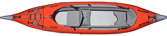 Advanced Elements Lagoon1 – Kayak Gonflable 1 Place, 113 Kg, 6 Chambres, Rouge/gris, Sac Inclus