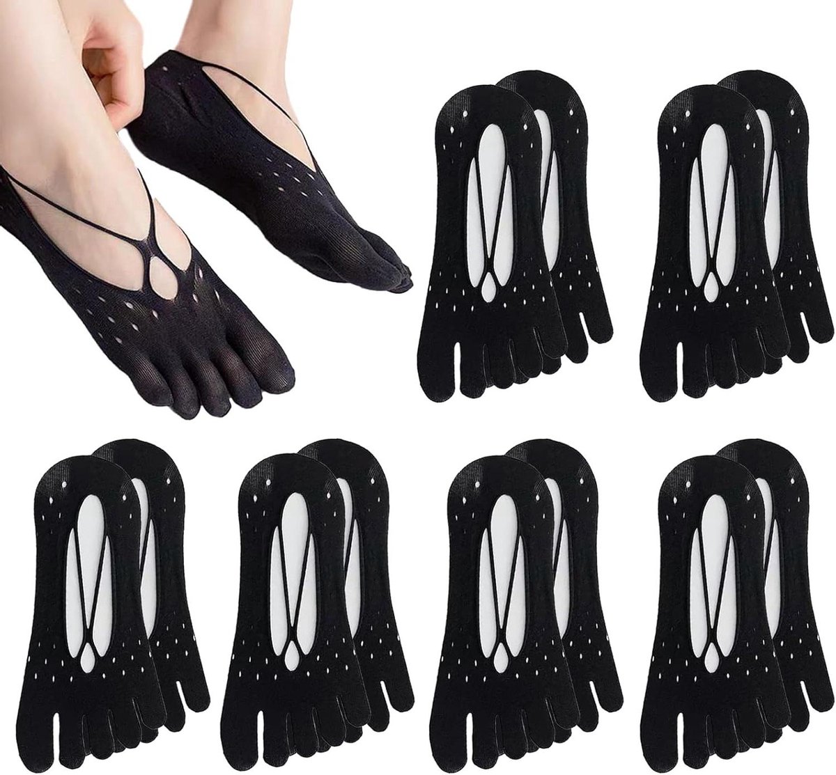 Allecto Plus - Paar Dames Teensokken | Orthopedische Compressiesokken | Antislip en Ademend | Geschikt voor Sport en Yoga