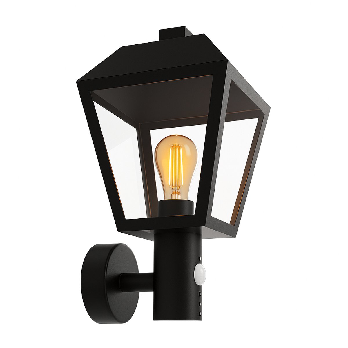 Luminize® Buitenlamp met Bewegingssensor - Wandlamp voor Buiten - Lamp met Instelbare Sensor - E27 Fitting Voordeurlamp - Deurlamp - 220V tot 240V - IP44 Verlichting - 20x15x30cm - Zwart
