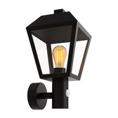 Luminize Buitenlamp met bewegingssensor - Wandlamp met sensor - 20x15x30cm - E27 fitting - zwart