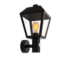 Luminize Luminize® Buitenlamp met Bewegingssensor - Wandlamp voor Buiten - Lamp met Instelbare Sensor - E27 Fitting Voordeurlamp - Deurlamp - 220V tot 240V - Zwart