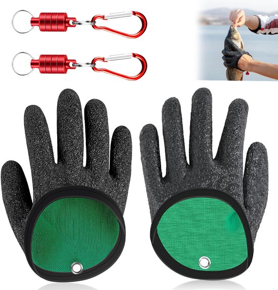 1 Paar Vishandschoenen - Visvanghandschoenen - Stabwerende Handschoenen - Waterdicht - Snijbestendig - Met magnetische - Bieden Bescherming tegen Beten Roofvissen - Geschikt voor Gebruik bij Snoek, Meerval, Oesters, Krabben en Snoekbaars