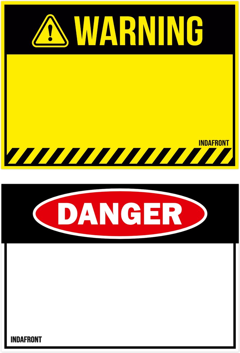 Warning & Danger Stickers Mix - 50 stuks